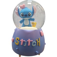 Belkıs Kırtasiye Stitch Jumbo En Büyük Boy Kar Küresi Püskürtme Motorlu Müzikli Işıklı Yılbaşı Hediyesi