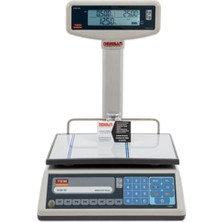 Tem T Boyun Çift Göstergeli 30KG Fıyat Hesaplamalı Kasap-Market Terazisi