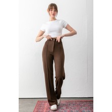 Sea Milano Kadın Düğmeli Modal Yüksek Bel Pantolon | Rahat Kesim, Likralı, Toparlayıcı, Günlük & Ofis