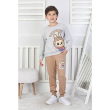 Aden Labubu Baskılı Erkek Çocuk Cepli Alt Üst Takım