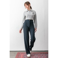 Sea Milano Kadın Düğmeli Modal Yüksek Bel Pantolon | Rahat Kesim, Likralı, Toparlayıcı, Günlük & Ofis