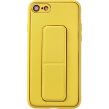 Azrlya  Iphone 7 Kılıf Coco Deri Standlı Kapak - Sarı