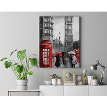 Letbil Reklam Kanvas Tablo – Londra Kırmızı Big Ben