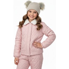 Ottoland Kız Çocuk Kışlık Bere Çift Ponponlu Pamuklu Örgü Model Katlamalı Yumuşacık Rahat