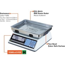 Tem 030C Pzr. Çukur Kefeli 30 Kg.paslanmaz Terazi