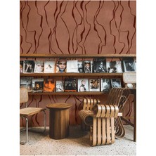 Arkhearts Strata – Terracotta Organik Çizgili Kendinden Yapışkanlı Duvar Kağıdı