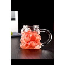 Gülümseten Avm 2 Li Pipetli Kulplu Üzüm Bardak | Soğuk Kahve Bardağı | Borosilikat Kahve Sunum Bardağı - Beyaz