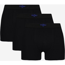 Kiğılı 3'lü Pamuklu Likralı Rahat Esnek Boxer Seti