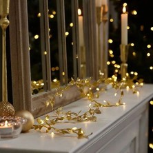 ForWhat Büro Ev Ofis Dekoru Için 3mt Yaldızlı Golden LED Işıklı Aydınlatma