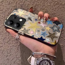 HONTINGA Xiaomi Redmi Note 13 Pro Plus 5g 4g Uyumlu Kılıfı Silikon Kenar Sert Arka Düşüme Önleyici Basitlik Anti Düşme Kamera Korumali Yıldız Desen Telefon Kılıfı K1-0451