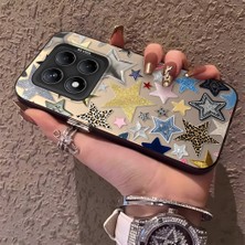 HONTINGA Xiaomi Redmi Note 14 Pro 5g 4g Note 14S 4g Uyumlu Kılıfı Silikon Kenar Sert Arka Düşüme Önleyici Basitlik Anti Düşme Kamera Korumali Yıldız Desen Telefon Kılıfı K1-0451