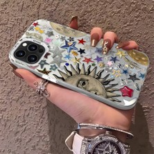 HONTINGA iPhone 14 Pro Max 14 Plus Uyumlu Kılıfı Silikon Kenar Sert Arka Düşüme Önleyici Basitlik Anti Düşme Kamera Korumali Yıldız Desen Telefon Kılıfı K1-0451