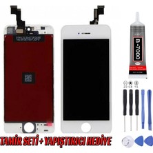Genos Apple Iphone 5s LCD Ekran Beyaz Montaj Kiti Hediye