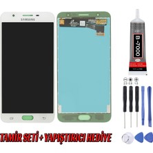 Genos Samsung G610 J7 Prime LCD Ekran Beyaz Montaj Kiti Hediye