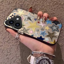 HONTINGA iPhone 16 Pro Max iPhone 16E Uyumlu Kılıfı Silikon Kenar Sert Arka Düşüme Önleyici Basitlik Anti Düşme Kamera Korumali Yıldız Desen Telefon Kılıfı K1-0451