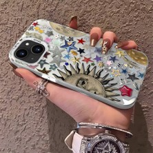 HONTINGA iPhone 15 Pro Max 15 Plus Uyumlu Kılıfı Silikon Kenar Sert Arka Düşüme Önleyici Basitlik Anti Düşme Kamera Korumali Yıldız Desen Telefon Kılıfı K1-0451