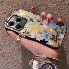 HONTINGA Tecno Spark 20 Pro 5g 4g Spark 20C Uyumlu Kılıfı Silikon Kenar Sert Arka Düşüme Önleyici Basitlik Anti Düşme Kamera Korumali Yıldız Desen Telefon Kılıfı K1-0451