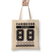 Toyaso Cambridge Beyaz Bez Çanta Uzun Saplı Alışveriş Çantası Plaj Çantası