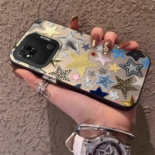 HONTINGA Xiaomi Redmi 9c A4 5g Uyumlu Kılıfı Silikon Kenar Sert Arka Düşüme Önleyici Basitlik Anti Düşme Kamera Korumali Yıldız Desen Telefon Kılıfı K1-0451