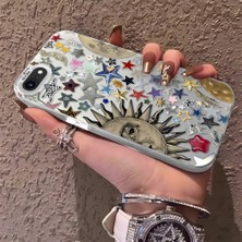 HONTINGA iPhone 7 8 Se 2022 2020 Uyumlu Kılıfı Silikon Kenar Sert Arka Düşüme Önleyici Basitlik Anti Düşme Kamera Korumali Yıldız Desen Telefon Kılıfı K1-0451