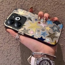 HONTINGA Infinix Smart 8 Pro Smart 9 Uyumlu Kılıfı Silikon Kenar Sert Arka Düşüme Önleyici Basitlik Anti Düşme Kamera Korumali Yıldız Desen Telefon Kılıfı K1-0451