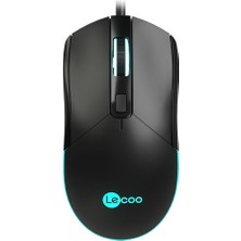 Braventa Collection Lecoo MS120 USB Kablolu 2400DPI 4 Tuşlu Aydınlatmalı Optik Optik Mouse Siyah