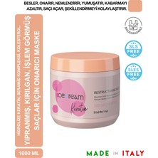 Inebrya Ice Cream Keratin Saç Maskesi Yoğun İşlem Görmüş Saçlar İçin Onarıcı Maske 500ml