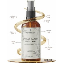 Monoville Çatlak Karşıtı Masaj Yağı 100 ml Cam Şişede %100 Doğal (Stretch Mark Oil)