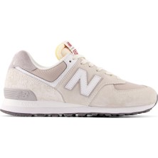 New Balance 574 Leather Unisex Sneaker Hakiki Deri Günlük Spor Ayakkabı Krem