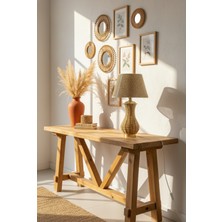 Decodelight Metal Gold Ayak Hasır Rattan Örmeli Gövde Hazeran ve Kumaş Şapkalı Bohem Abajur Masa Lambası