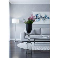 Decodelight Siyah Dekoratif Modern Kristal Taşlı Tel Ayaklı Gold/krom Detaylı Bahçe Teras Ev Çiçeklik Vazo Dekor