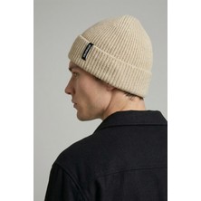 Allunique Unisex Ekru Yün Kaşmir Karışımlı Bere