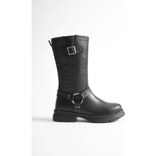 Analin Shoes Kadın Hakiki Deri Aksesuar Detaylı Binici Çizme