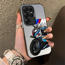 HONTINGA Samsung Galaxy S25 Ultra ile Uyumlu Kılıfı Silikon Kenar Sert Arka Düşüme Önleyici Basitlik Anti Düşme Kamera Korumali Bmw Desen Telefon Kılıfı K1-0590
