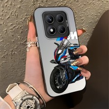 HONTINGA Xiaomi Redmi Note 14 Pro ile Uyumlu Kılıfı Silikon Kenar Sert Arka Düşüme Önleyici Basitlik Anti Düşme Kamera Korumali Bmw Desen Telefon Kılıfı K1-0590