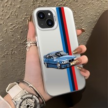 HONTINGA iPhone 13 ile Uyumlu Kılıfı Silikon Kenar Sert Arka Düşüme Önleyici Basitlik Anti Düşme Kamera Korumali Bmw Desen Telefon Kılıfı K1-0590