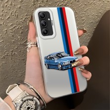 HONTINGA Samsung Galaxy A34 ile Uyumlu Kılıfı Silikon Kenar Sert Arka Düşüme Önleyici Basitlik Anti Düşme Kamera Korumali Bmw Desen Telefon Kılıfı K1-0590