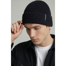 Allunique Unisex Siyah Yün Kaşmir Karışımlı Bere