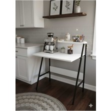 Ayz Piyano Çalışma Masası Çocuk Masası Oyuncu Masası Mutfak Masası Çok Amaçlı Masa Siyah - Beyaz