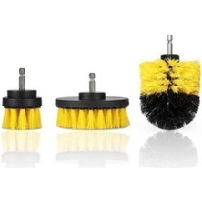 Argesco Mühendislik Argesco® 3lü Matkap Ucu Banyo Küvet Duşakabin Araba Tekerliği Koltuk Yıkama Temizleme Fırçası Seti