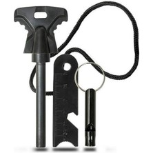 Argesco Mühendislik Argesco® Acil Durum Magnezyum Çubuk Çakmaktaşı Hayatta Kalma Ateş Başlatıcı Çakmak Kiti Düdük Hediyel