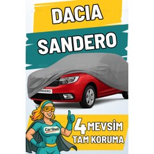 Car Shell Dacia Sandero Uyumlu Araba Brandası Su ve Güneş Geçirmez Çizilmez Miflonlu Örtü Oto Örtü