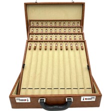 Tesbih Çantası 44 Lü Lüks Şifreli Rugan Deri Taba