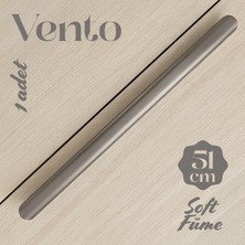 Badem10 Vento Soft Füme Düz Çekmece Kulp 512 mm Uzun Metal Dolap Gardırop Mutfak Banyo Kulbu Modern Tasarım