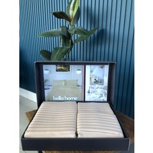 Bella Home Çift Kişilik Çizgili Saten Nevresim Takımı - Lüks Kutulu