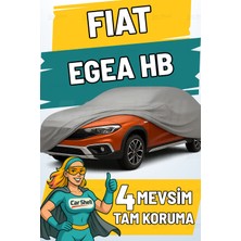 Car Shell Fiat Egea Hatchback (Hb) Uyumlu Araba Brandası Su ve Güneş Geçirmez Çizilmez Miflonlu Örtü Oto Örtü