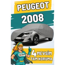 Car Shell Peugeot 2008 Uyumlu Araba Brandası Su ve Güneş Geçirmez Çizilmez Miflonlu Örtü Oto Örtü
