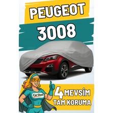Car Shell Peugeot 3008 Uyumlu Araba Brandası Su ve Güneş Geçirmez Çizilmez Miflonlu Örtü Oto Örtü