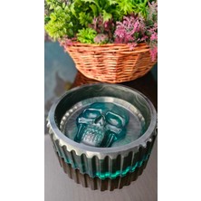 Epoksikalesi Yeşil Kafatası Gotik Tarz Epoksi Kül Tablası