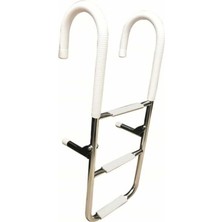 Lhr Portatif Krom Tekne Merdiveni 3 Basamak, Boy 80CM